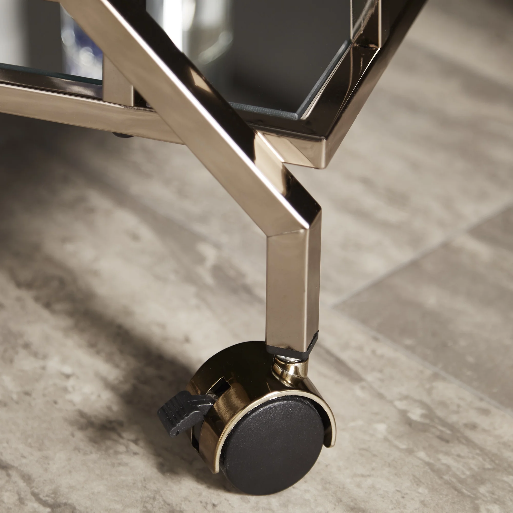 Weston Home Grosseto Champagne Gold Bar Cart - Image 2