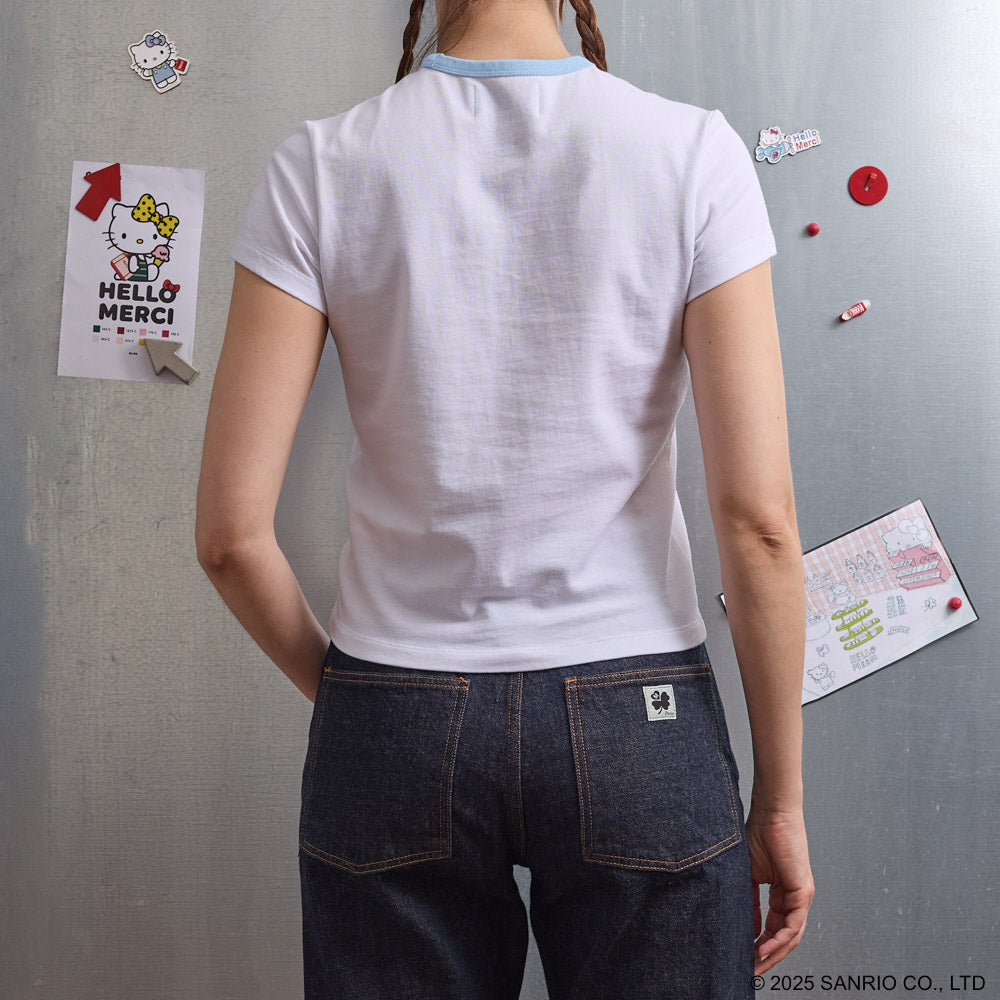Hello Kitty x Merci  - T-Shirt - Blanc & Bleu