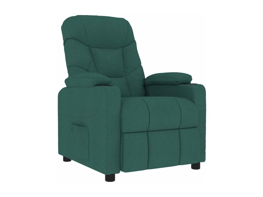 Sillón de masaje de tela verde oscuro