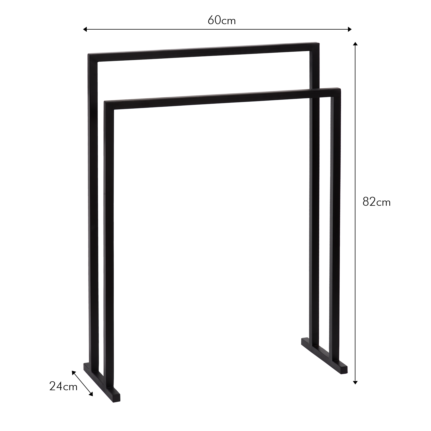 Atmooz Handdoekenrek Donau zwart - Staand - Metaal - Zwart