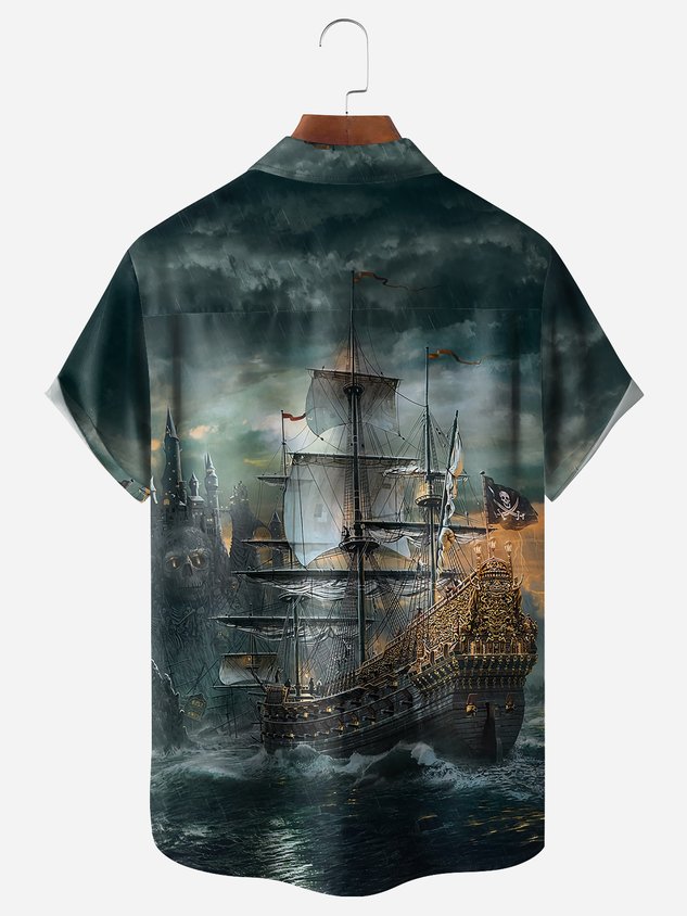 Corsair Chest Pocket Short Sleeve Hawaiian Shirt