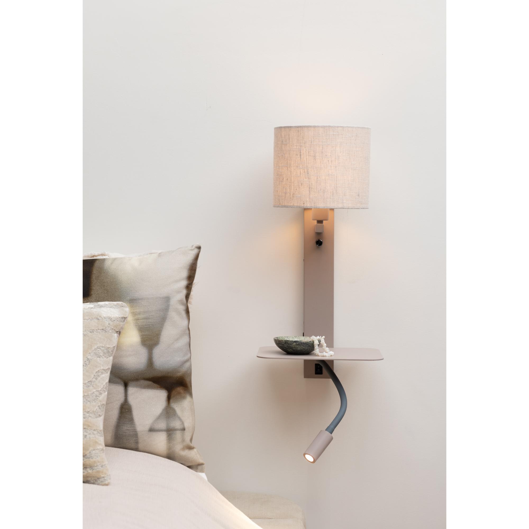 it's about RoMi Florence Wandlamp met Leeslamp - Bruin / Beige