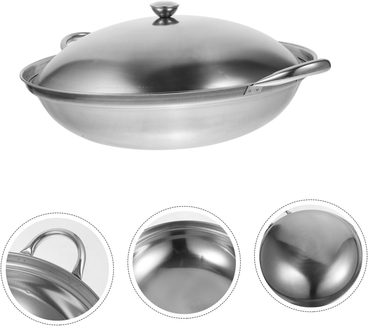 CALLARON Camping Stove Shabu Shabu Hot Pot 27cm Stainless Steel Stovetop Cooking Pot Ramen Cooker Saucepan Japanese Stock Pot with Handle and Lid Kitchen Cooking Tool Wok