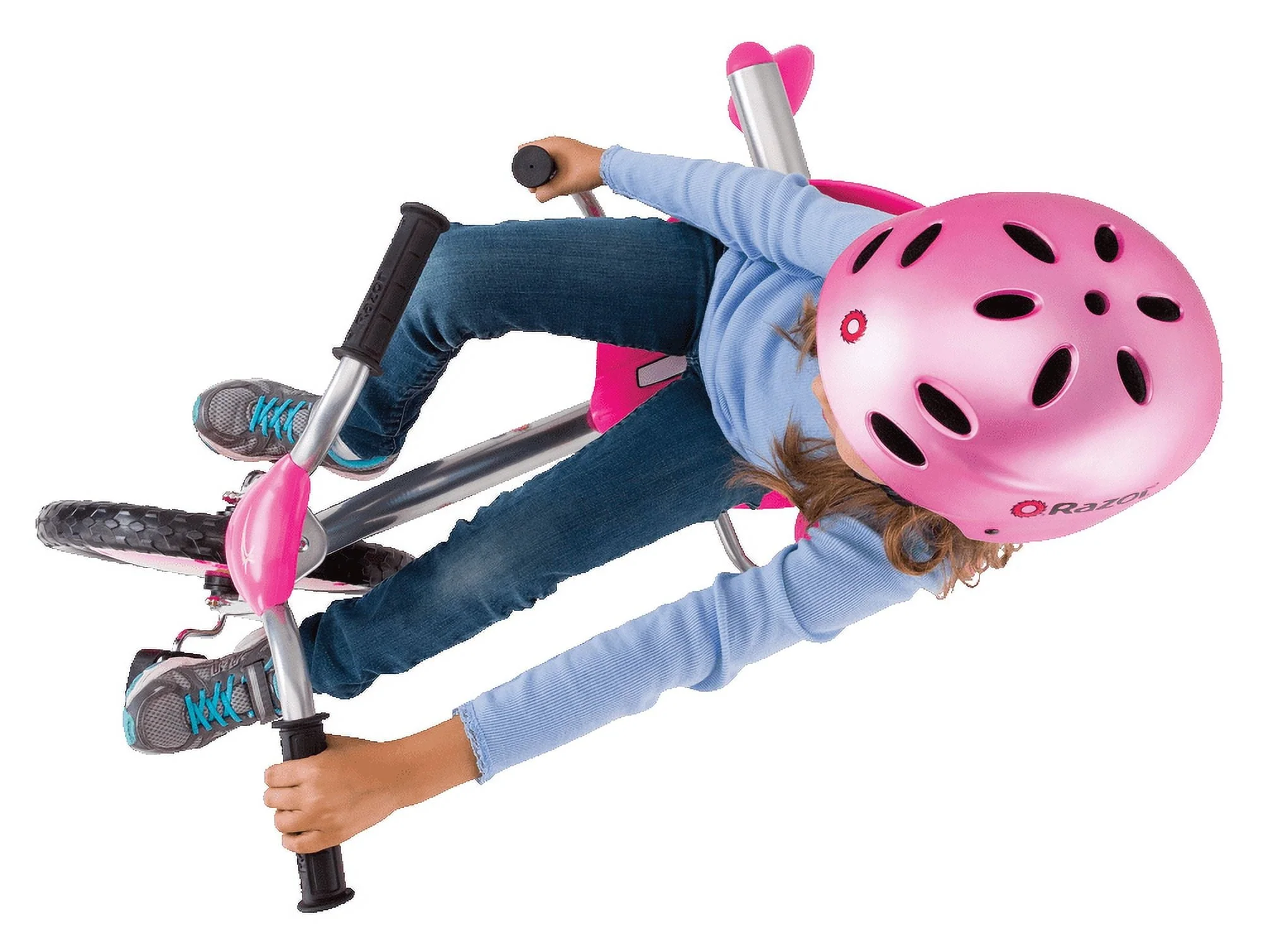 Razor FlashRider 360 Tricycle with Sparks - Pink, 16" Front Wheel, Welded Steel Frame Trike, Ride-On Toy for Kids Ages 6 and Up, Unisex - Image 6