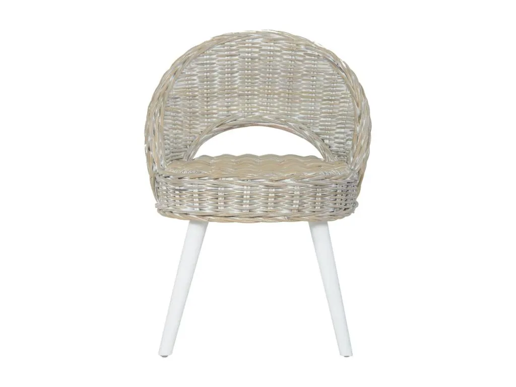 Sillón de ratán blanco Nidovia diseño elegante dbl3607184