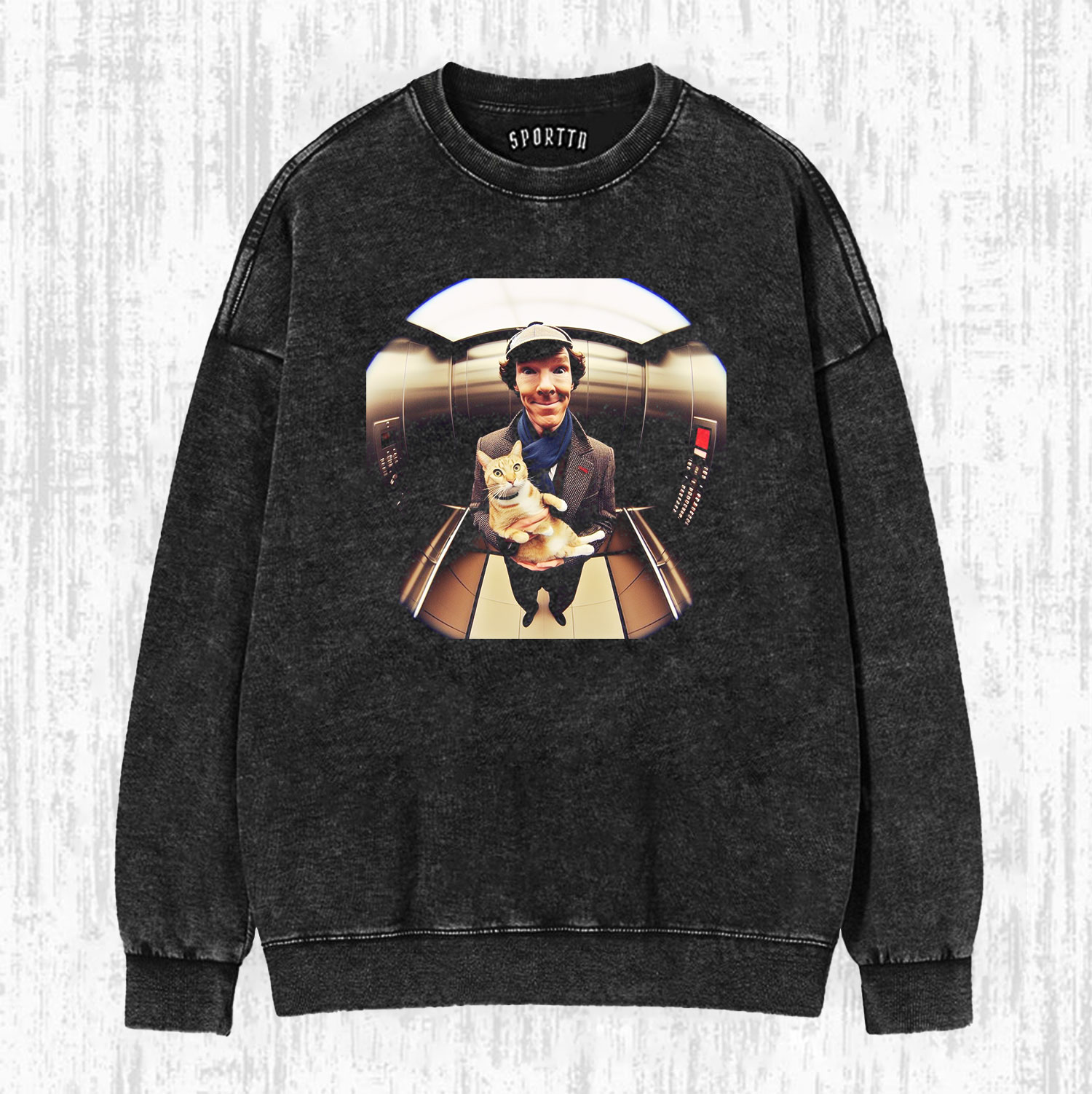 BC SHERLOCK HOLMES WITH A CAT T-SHIRT