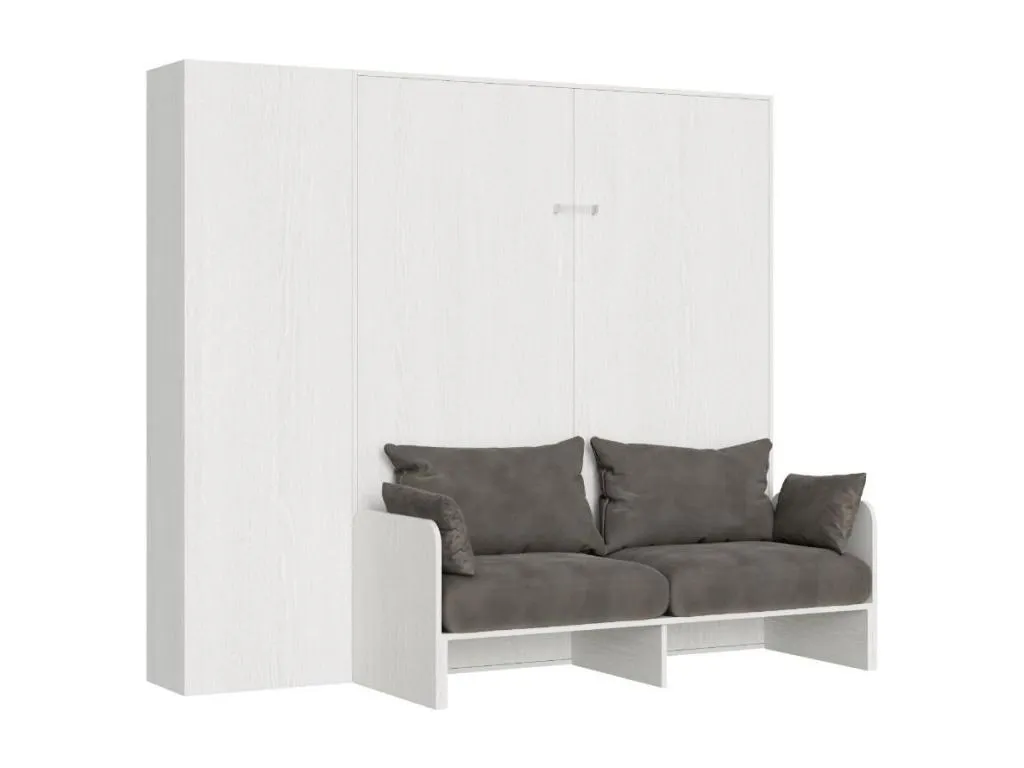 Mueble cama 140x190 cm con sofá y columna contenedor de Casabellaes blanca Casabellaes-Color Microfibra 08 74031ZCNO