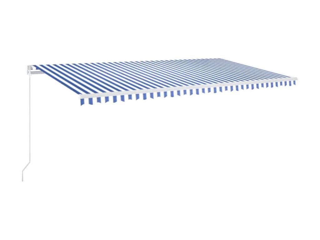 Toldo retráctil con LED 600x350 Azul y blanco