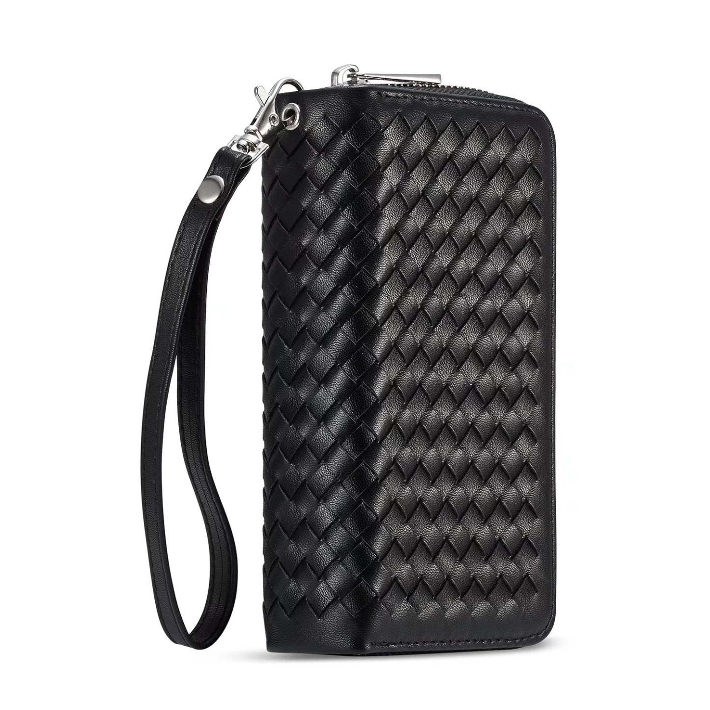 SAMSUNG Weave Texture Zipper Wallet Magnetic Detachable 2 In 1 Case