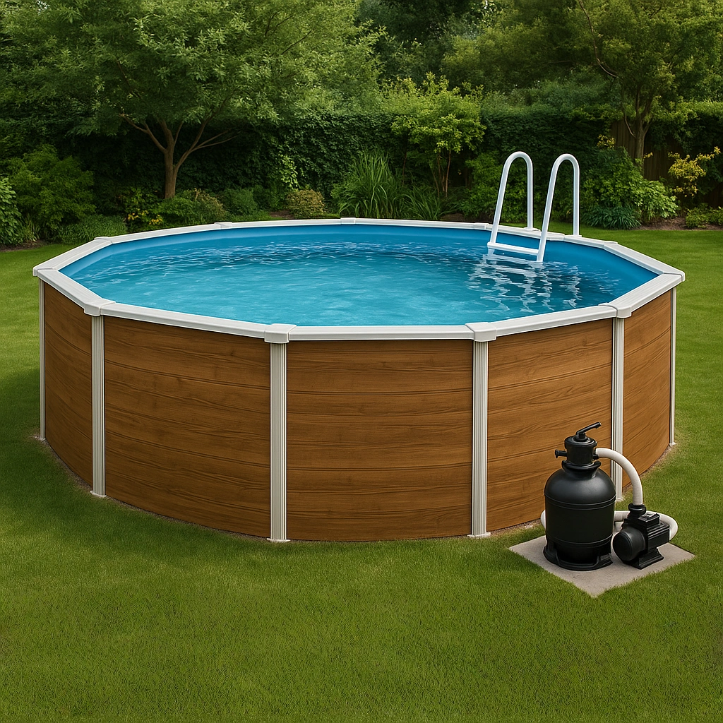 Piscina Piscina Marrón Metal Exterior 460x460x120 cm
