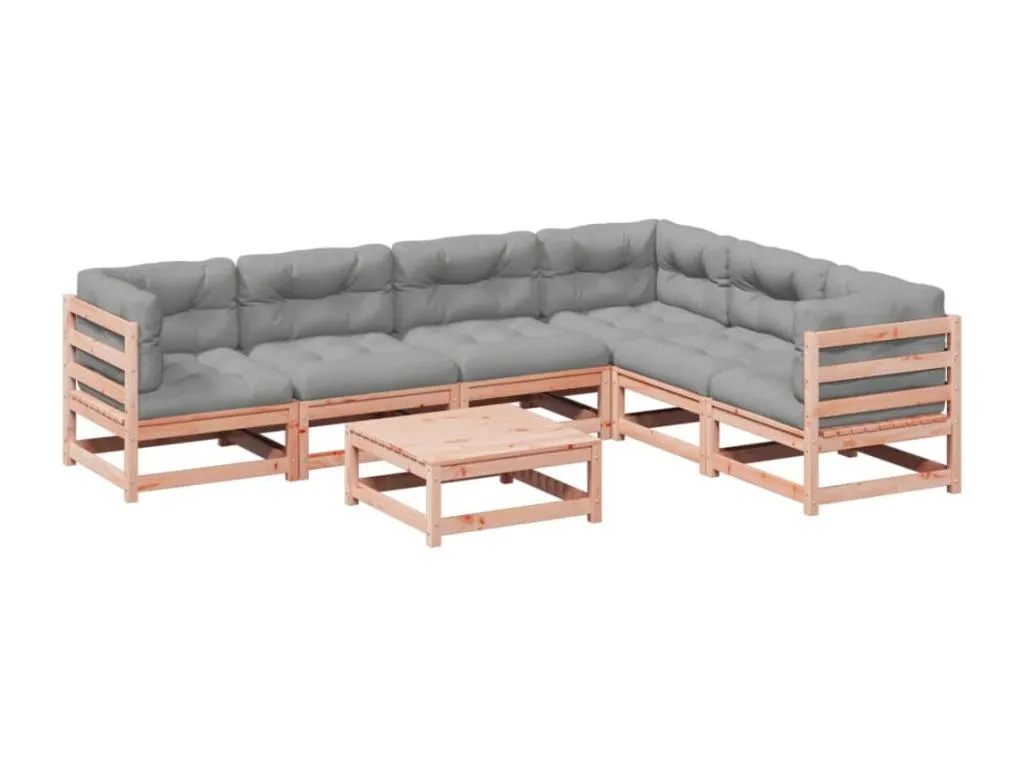 Set de sofás jardín 7 pzas con cojines Decoencanto