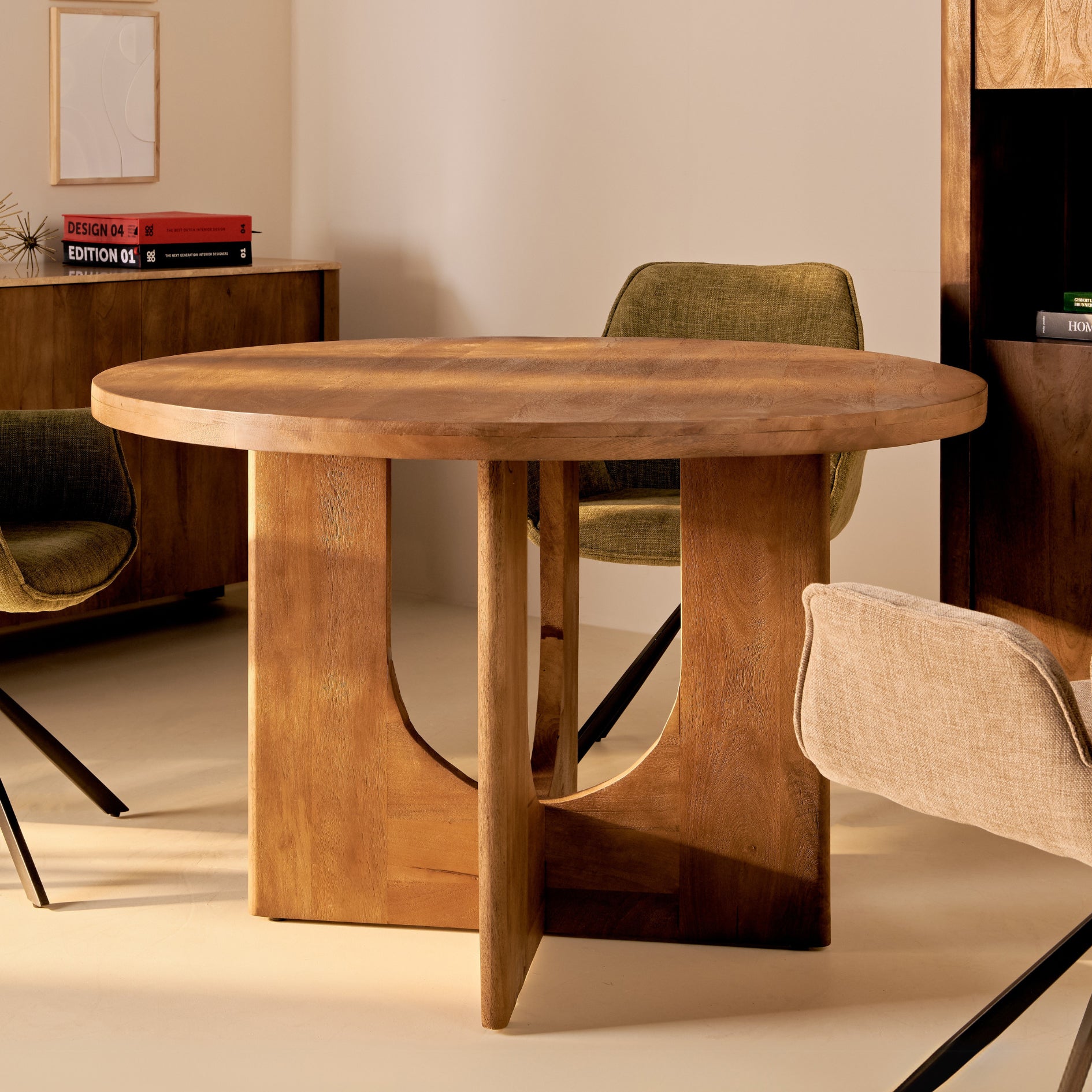 Blokker Brato Eettafel Ø 120 cm - Mangohout