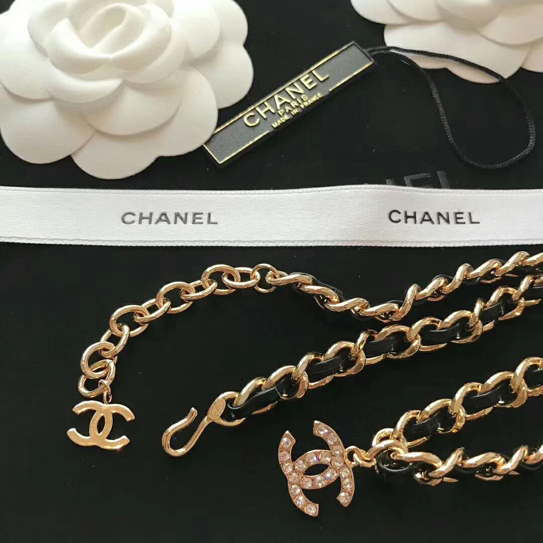 Chanel Leather Woven O Chain Bracelet Choker Necklace - Original Replica Club