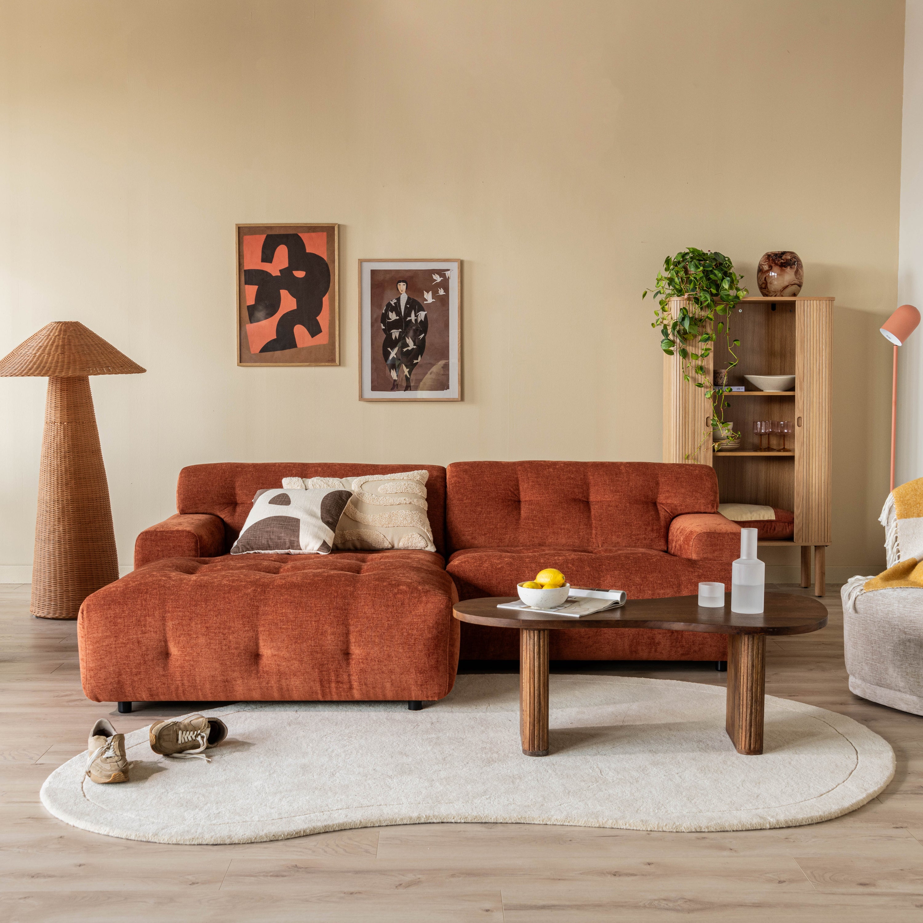 Blokker Ruby Hoekbank met Chaise Longue Links - Terra