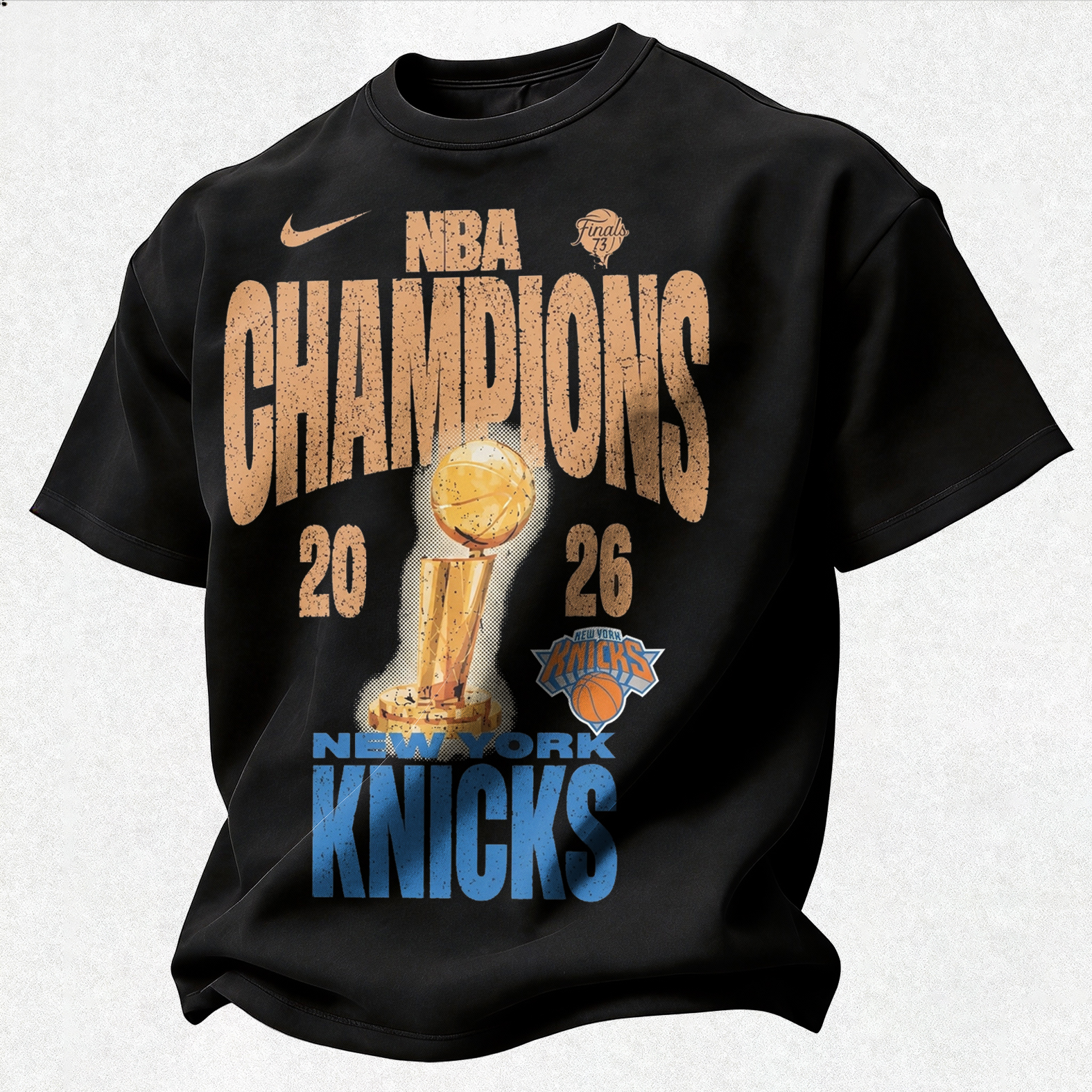 New York Basketball 2026 Golden Trophy Printed Unisex Oversized T-shirt