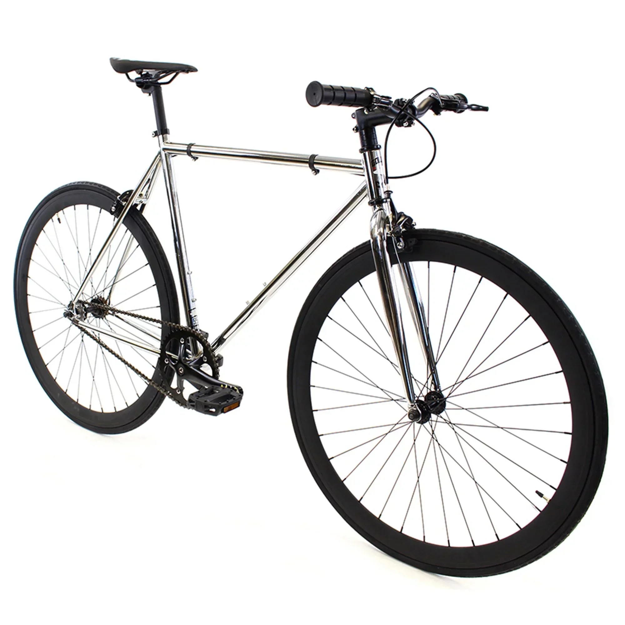 Golden Cycles Fixed Gear Bike 52 cm Chrome/Black - Chrome