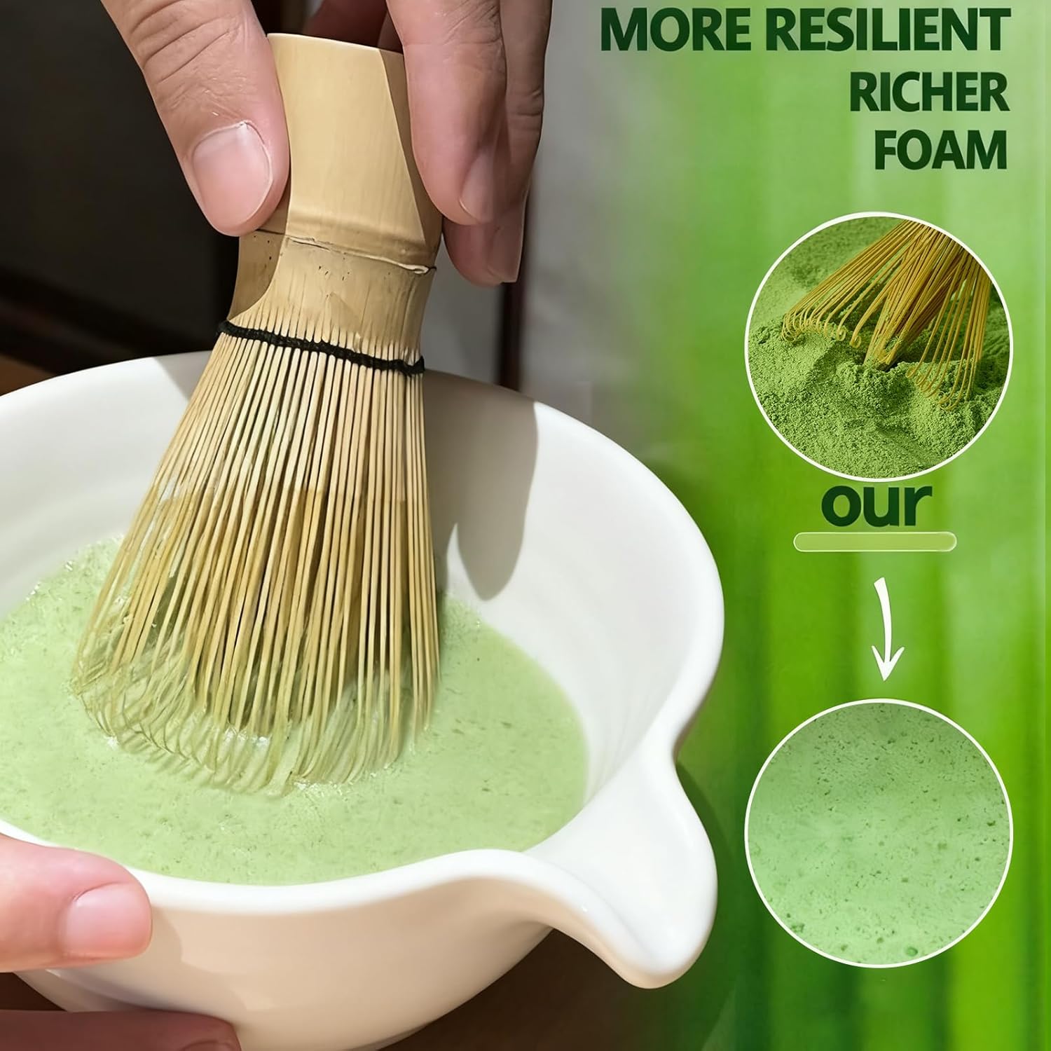 Clay&Fire Matcha Whisk, Handcrafted Bamboo Whisk for Matcha Powder, Traditional Japanese Chasen for Matcha Stirrer, 100% Natural Matcha Wisk