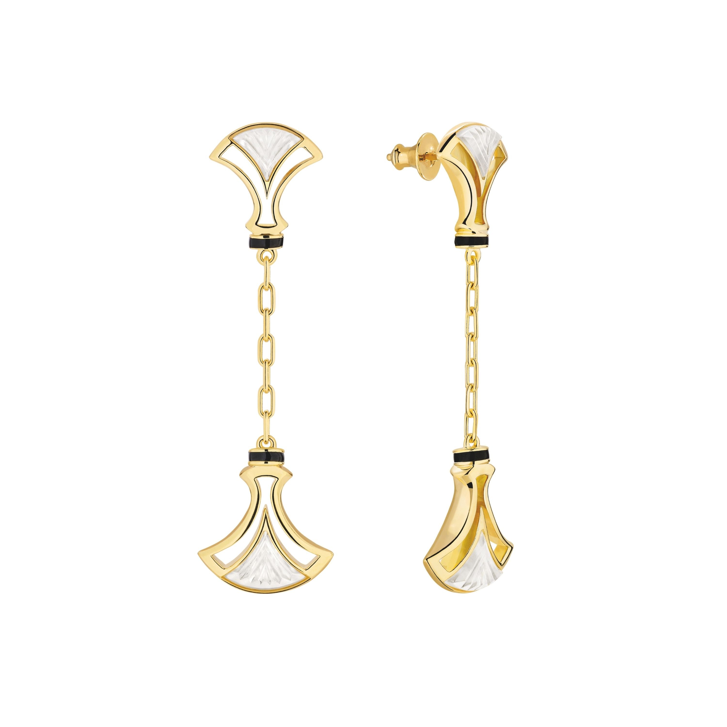 BOUCLES D'OREILLES LARCADE - CRISTAL INCOLORE, PLAQUÉ OR JAUNE 18 CARATS