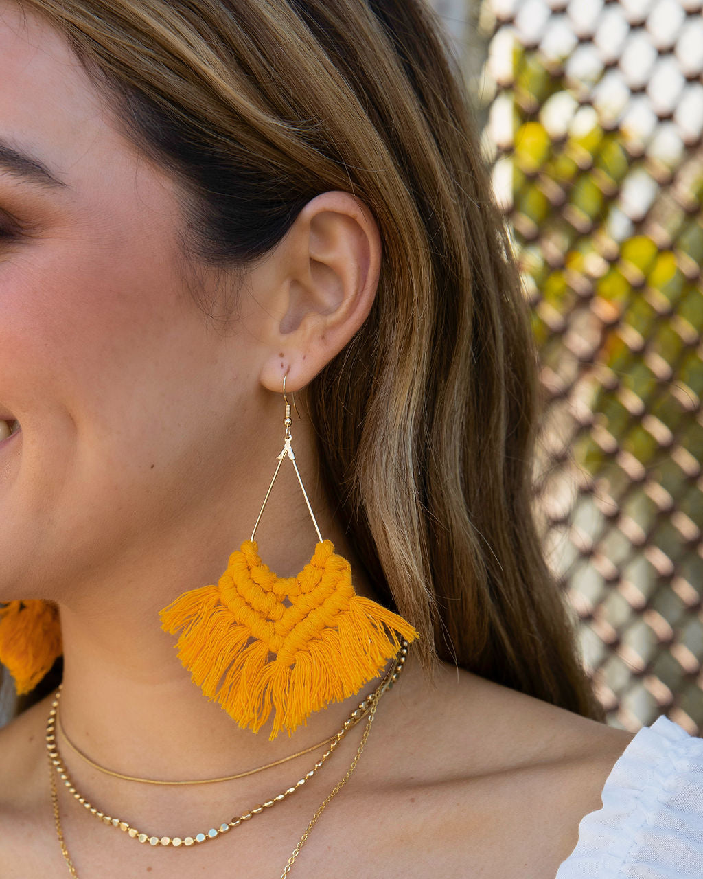 Sureya Macrame Earrings - Marigold - FINAL SALE - Se7enfashion