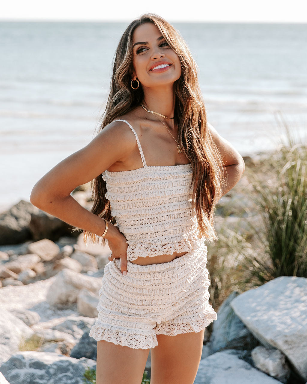 Cami Crochet Crop Top - Natural - FINAL SALE - Se7enfashion