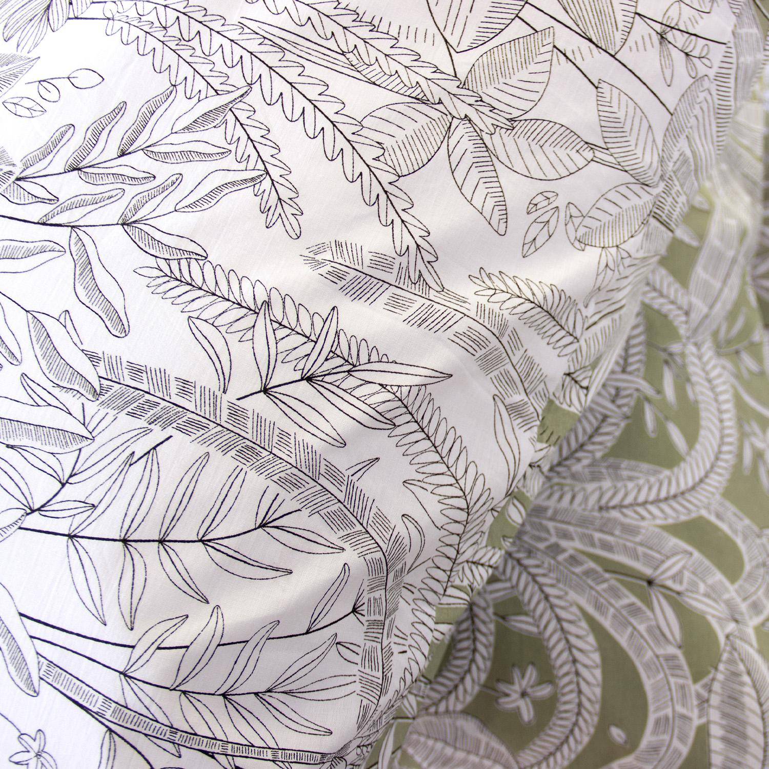 Sybille - Ropa de cama reversible con estampado vegetal, 2 plazas