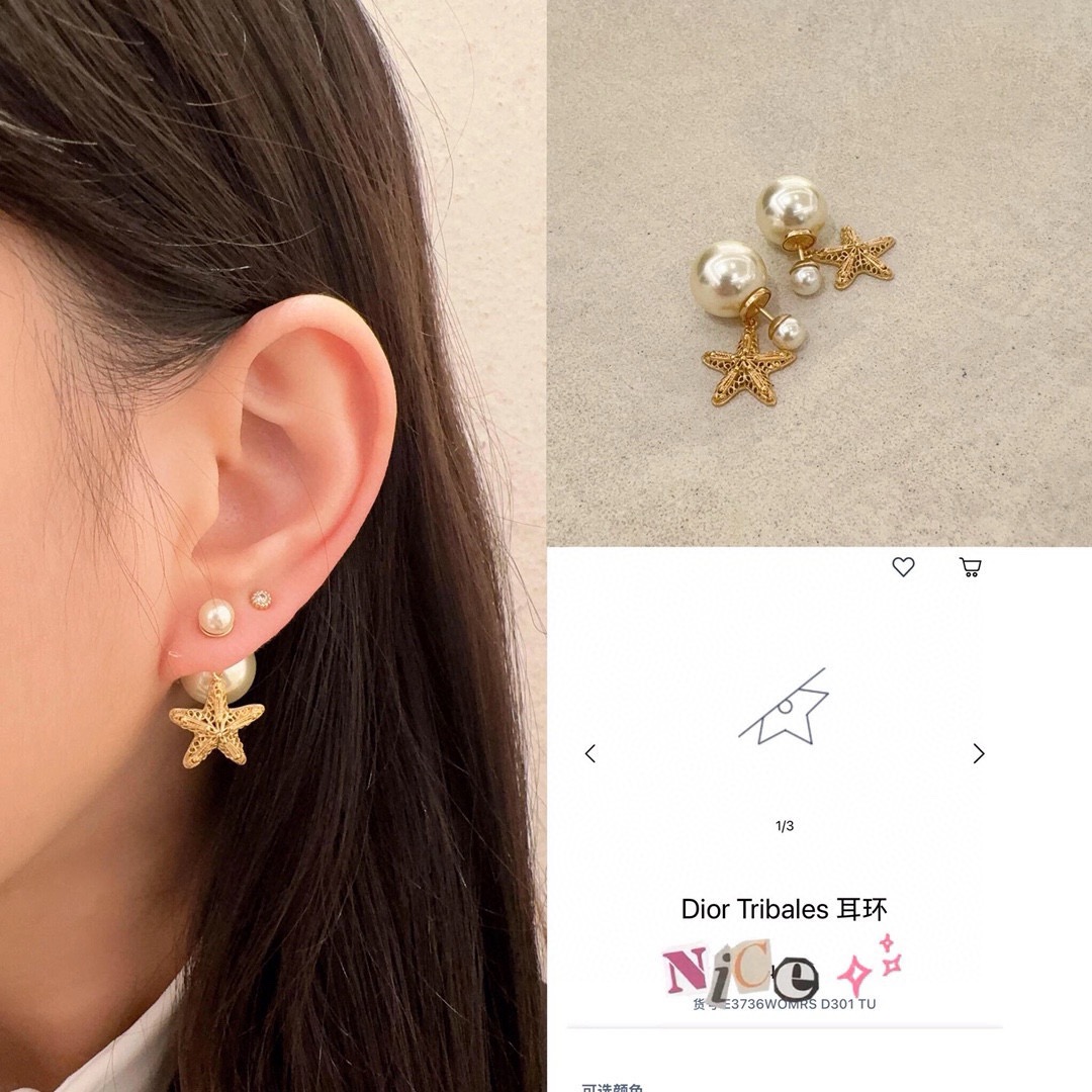 Dior Star Dangle Pearl Earrings - Original Replica Club
