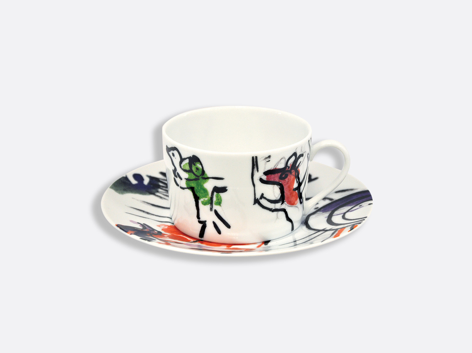 Coffret de 2 tasses et soucoupes déjeuner assorties 25 cl