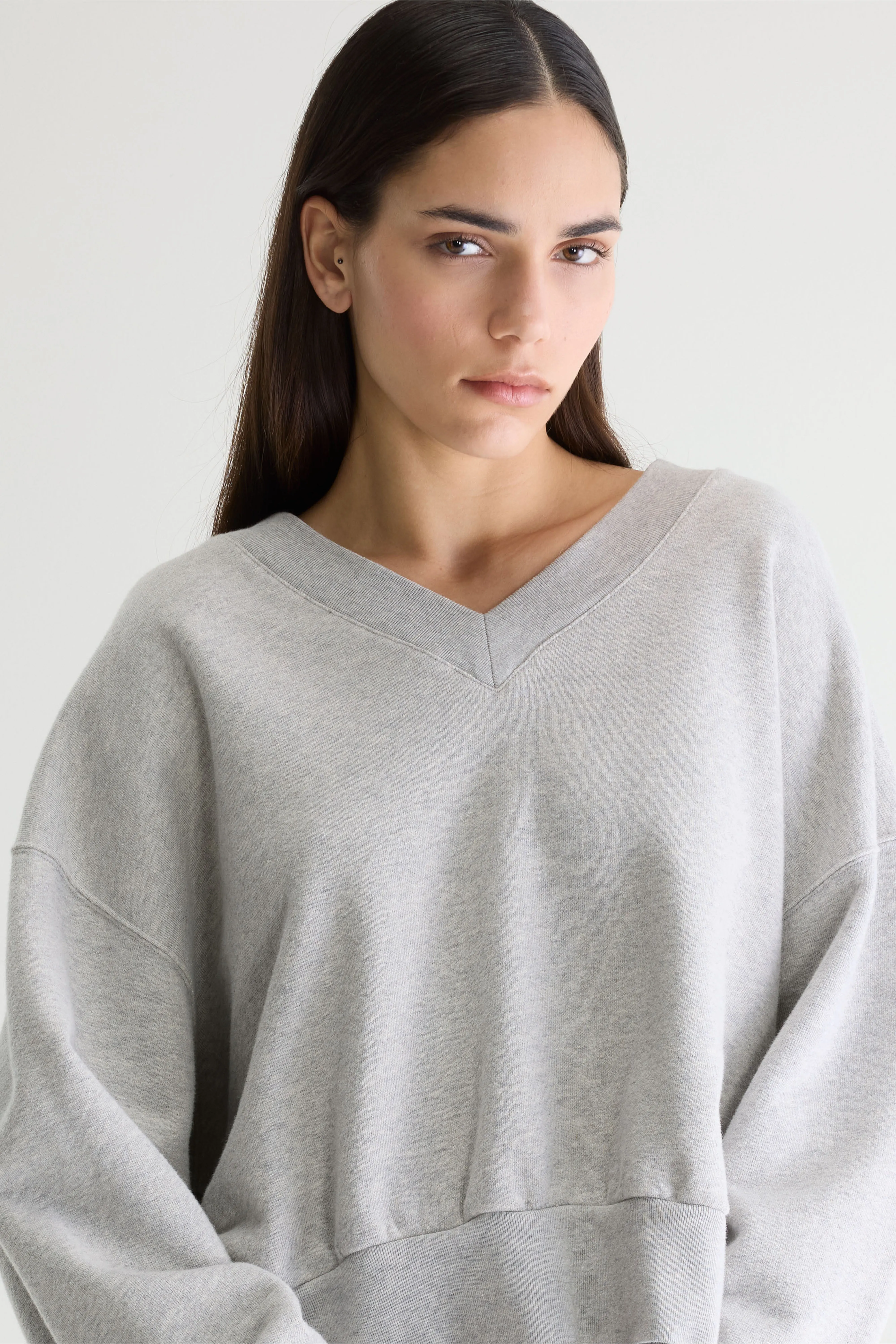 Bellerose Varola v-neck grey sweatshirt (252 / W / H. GREY)