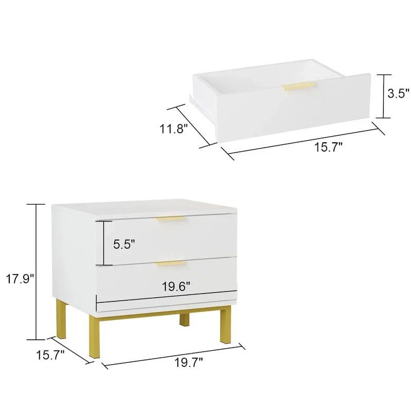 Home 2-Drawer Nightstand