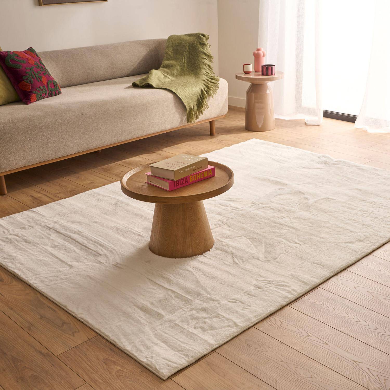 Oscaria - Alfombra interior lisa blanca