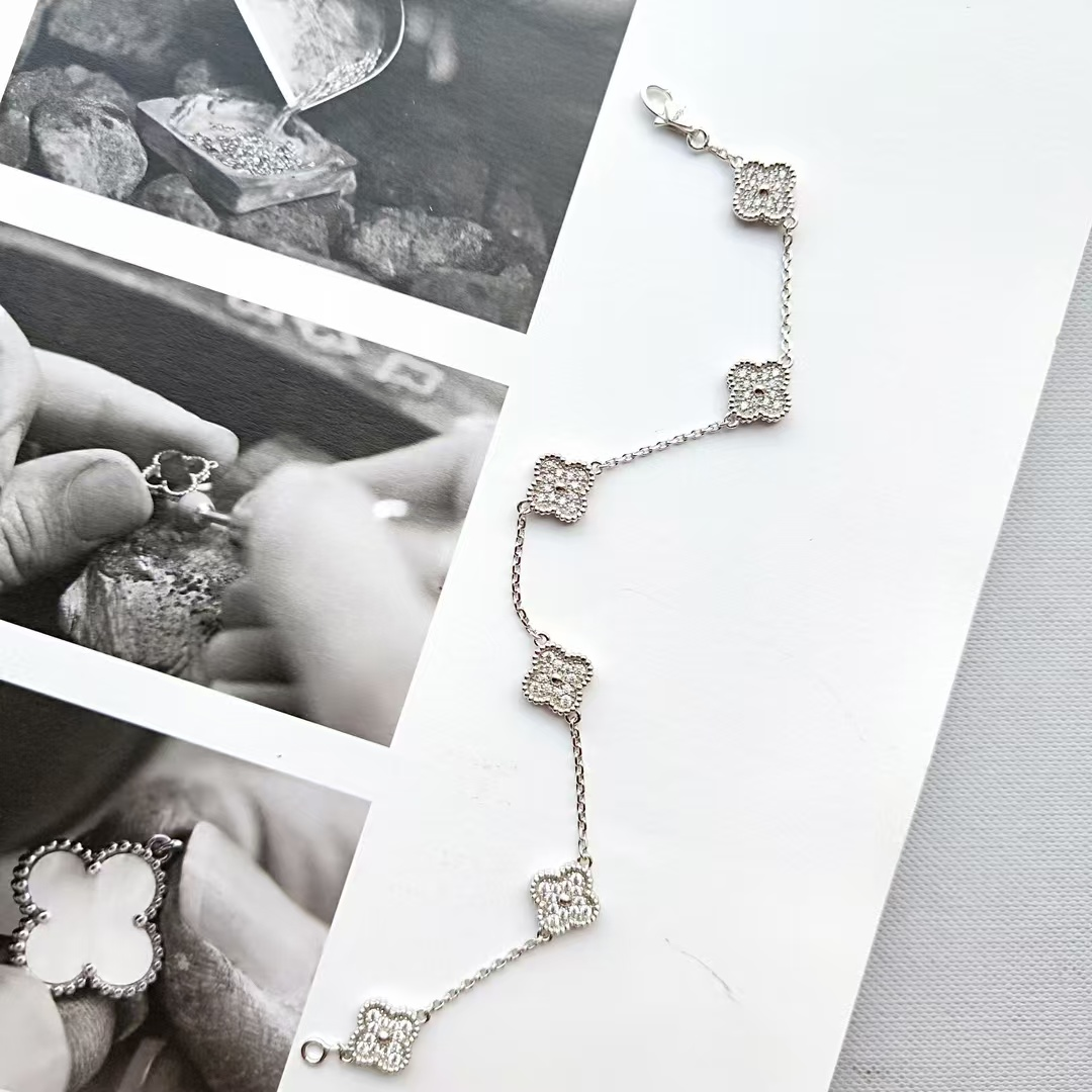 VCA Diamond Sweet Alhambra Bracelet 6 Motifs - Original Replica Club