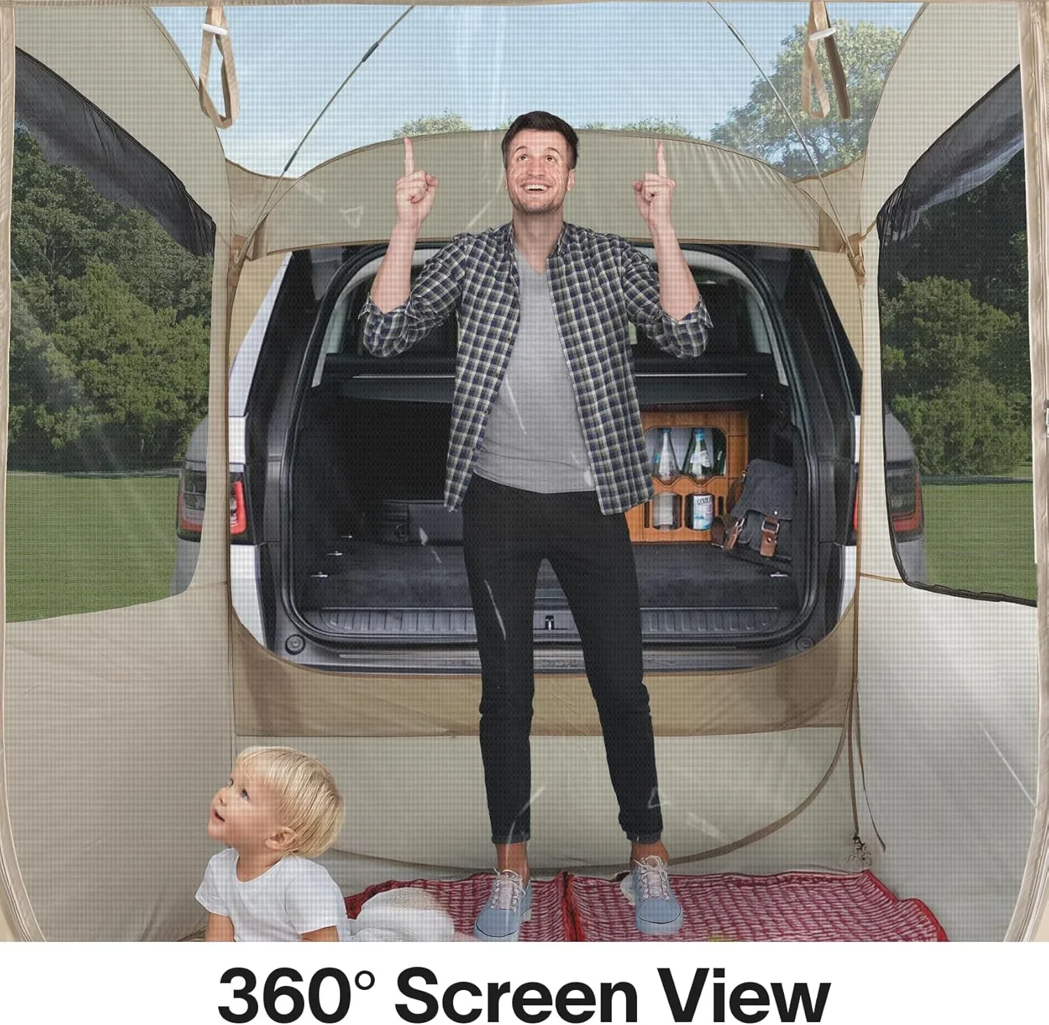 Screen gazebo sleeps 6-10-15 people Igloo-style canopy tent mosquito net on the sides Perfect