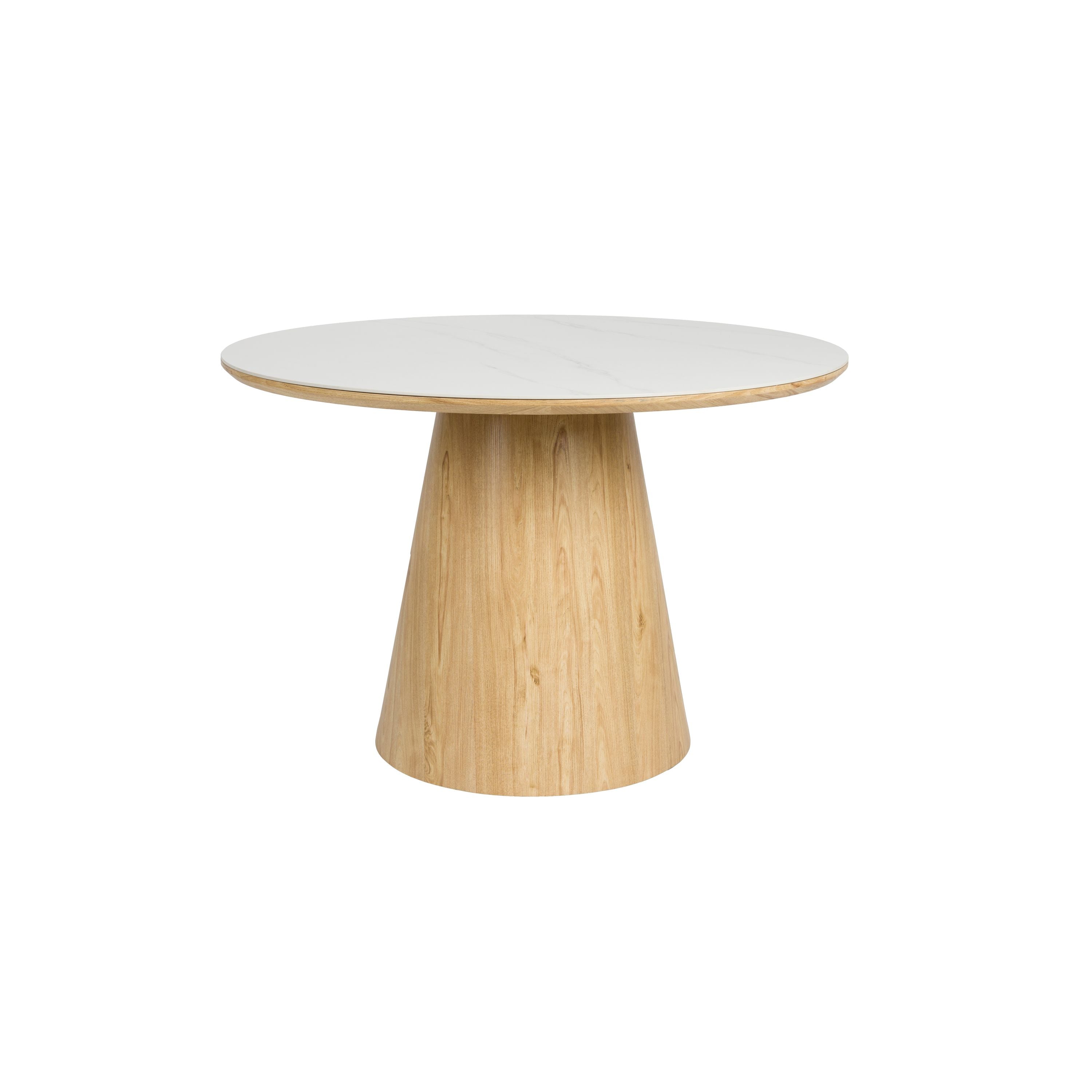 Housecraft Living Almira Eettafel Rond 115 cm Hout Wit  Bruin