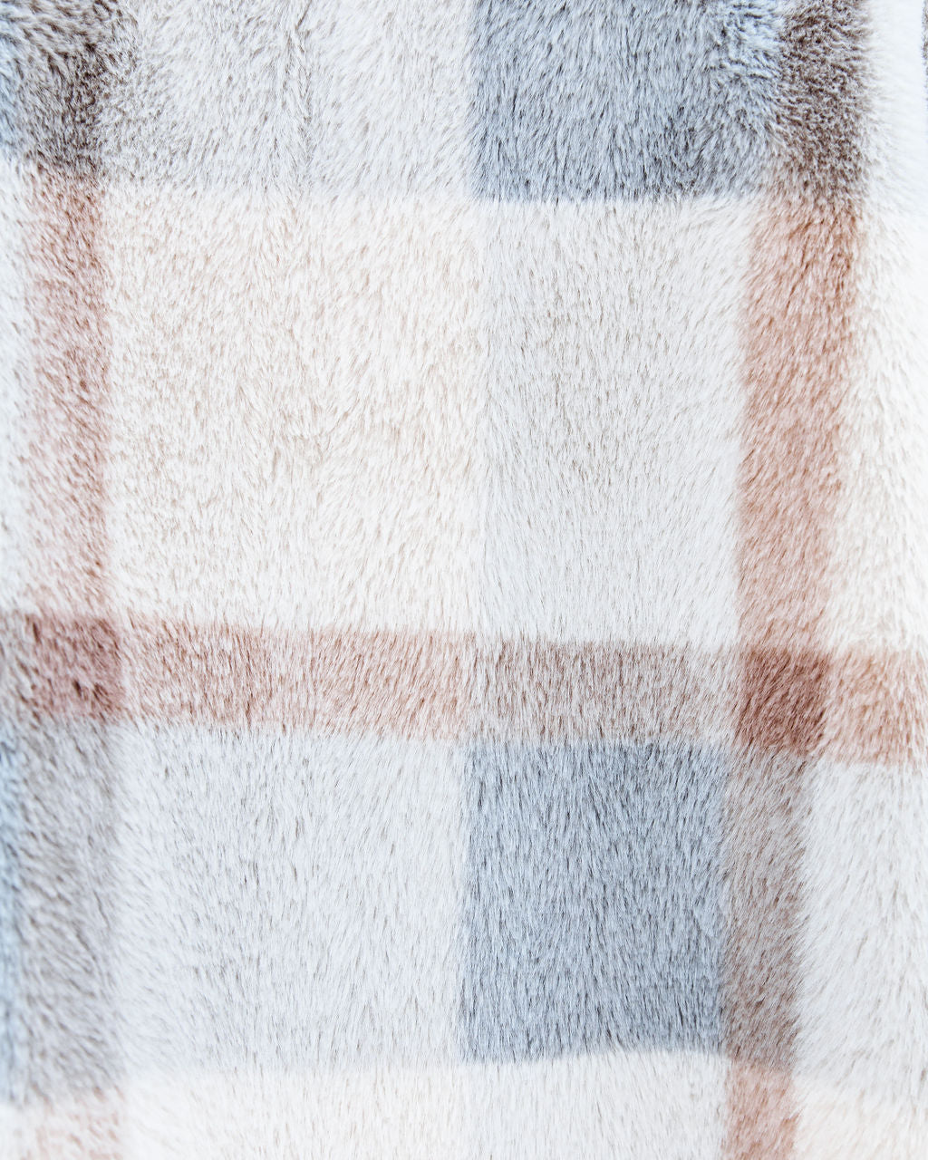 Winter's Tale Pocketed Plaid Faux Fur Jacket - Se7enfashion