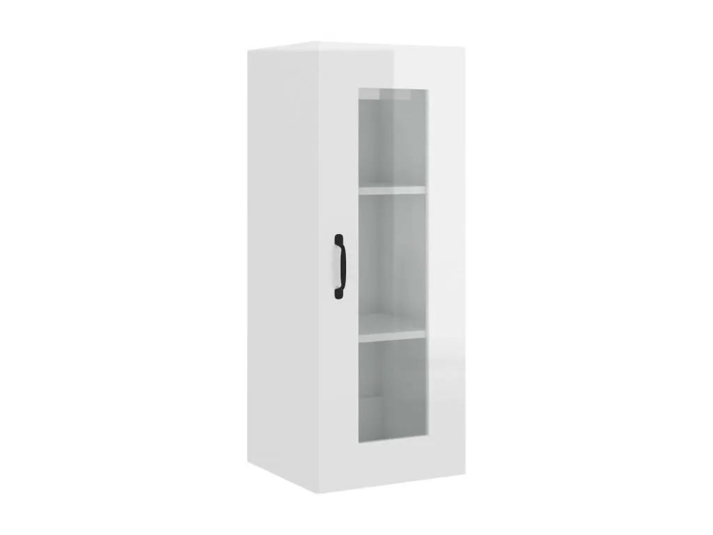 Armario de pared colgante blanco brillante 34.5x34x90 cm 82887ECIG