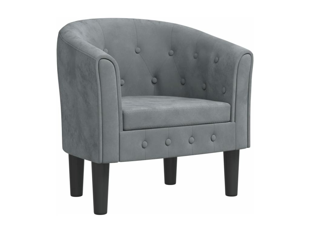 Sillón de terciopelo gris oscuro