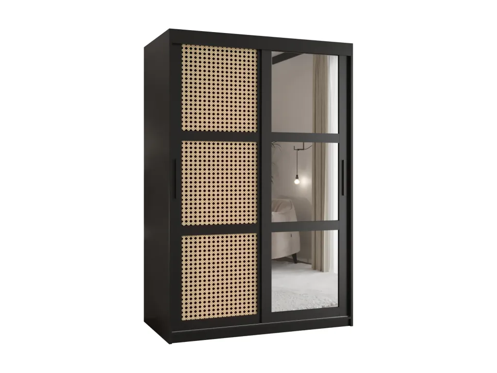 Armario Lluesmahome modelo 2 con dos puertas correderas de 200/120/62 cm (negro)  JT4917359