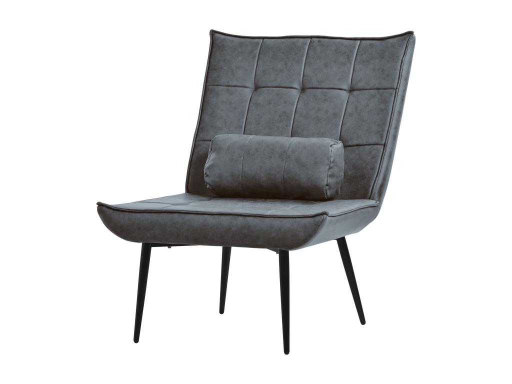 Luzssnh Antracita sillón reclinable - sillón de salón con tapicería de cuero PU y pies de metal negro - sillón de televisión sillón de lectura