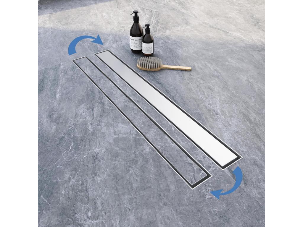 Canaleta de ducha acero inoxidable Desagüe 2 en 1 enlosable doble cara Plato 80cm