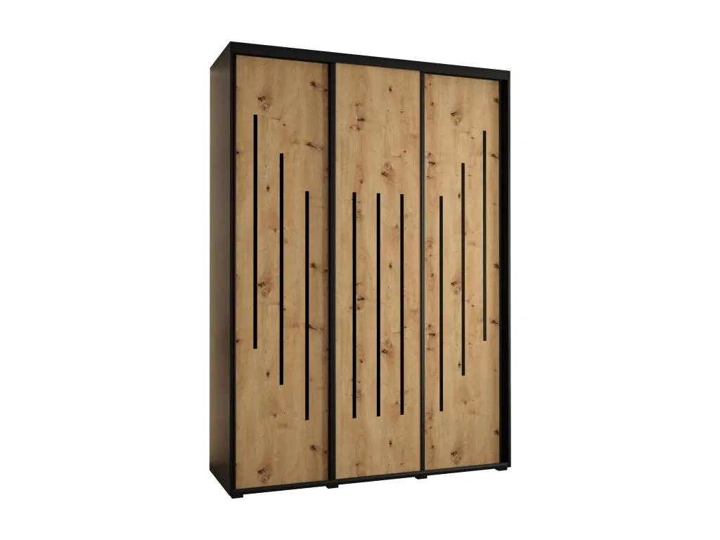 ARMARIO Patriciabaezcasa 8 DE PUERTAS CORREDERAS 235.2/180/45 3 puertas (Negro/Artisan/Negro)