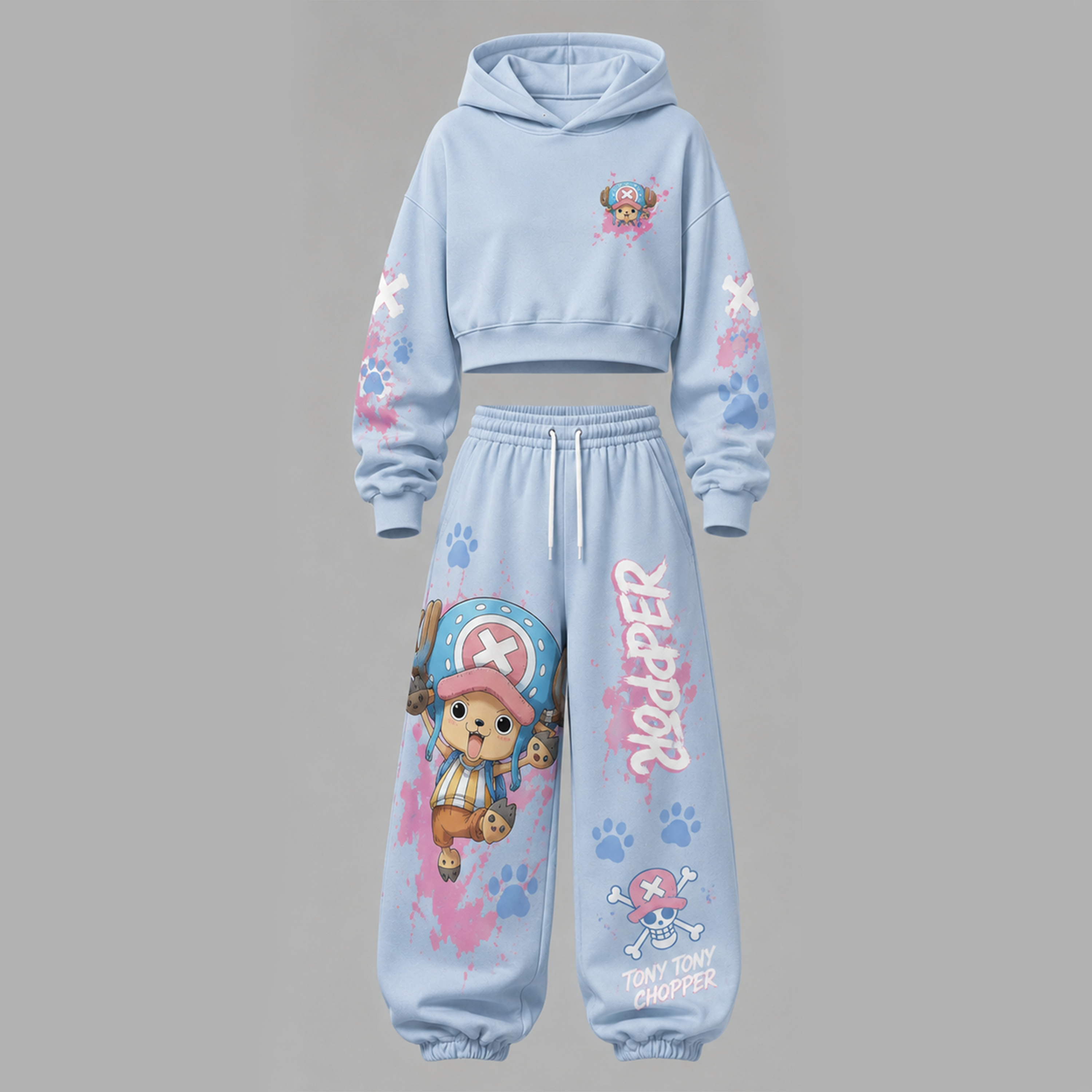One Piece Cropped Long Sleeve Hoodie & High Waist Jogger Pants Two Piece TeeThreads Sustain the Scene with Custom Apparel