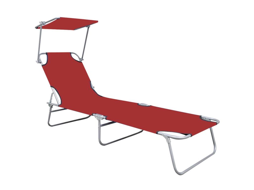 Sillón plegable con dosel Aluminio rojo