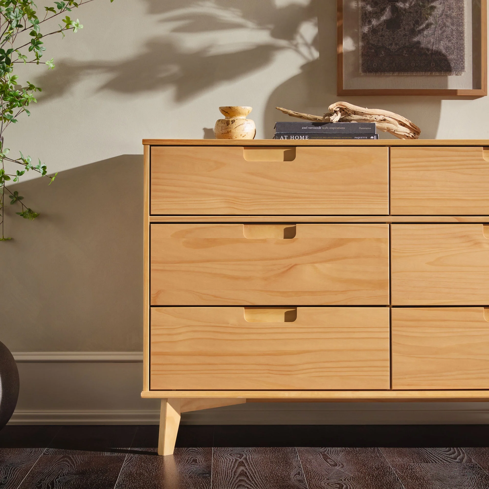 Walker Edison Sonoma 6-Drawer Solid Wood Caramel Dresser - Image 25