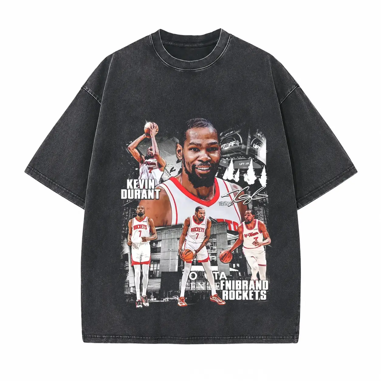 NBA Superstars Game Collage Printed Unisex Washed T-Shirt