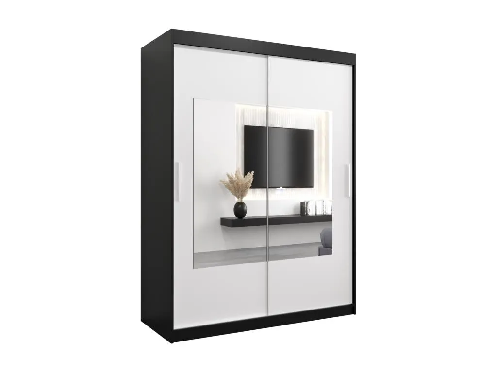 Armario Nidovia puertas correderas 200/150/62 2 puertas negro/blanco csw3482046