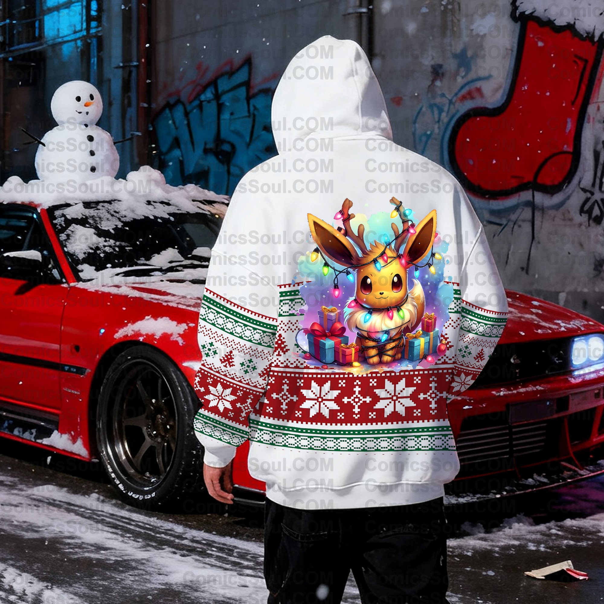 ChristmasPlus Velvet Unisex Anime Graphic Streetwear Vintage Hoodie