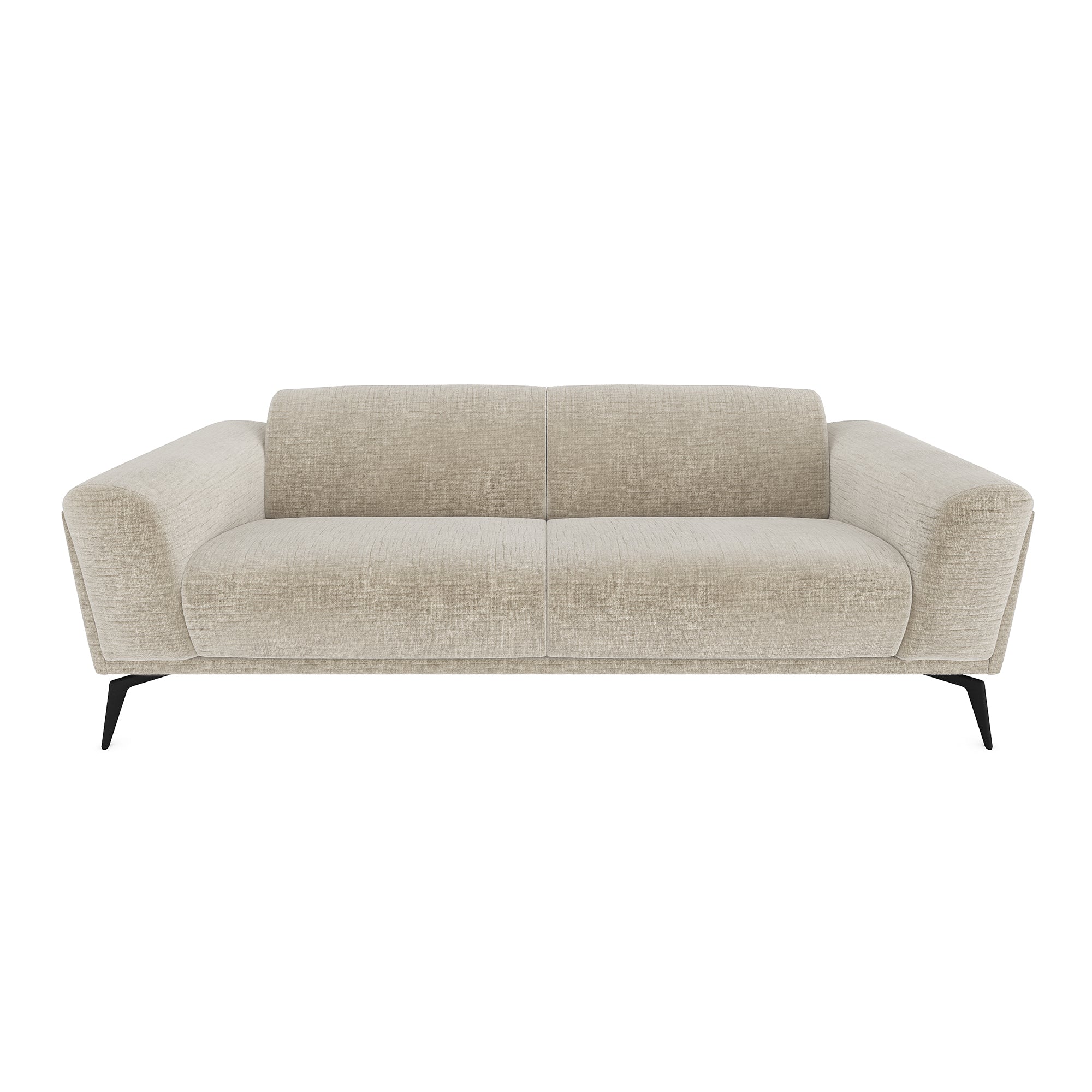 Rechte bank SWANN 3 personen Fluweel met structuur Beige
