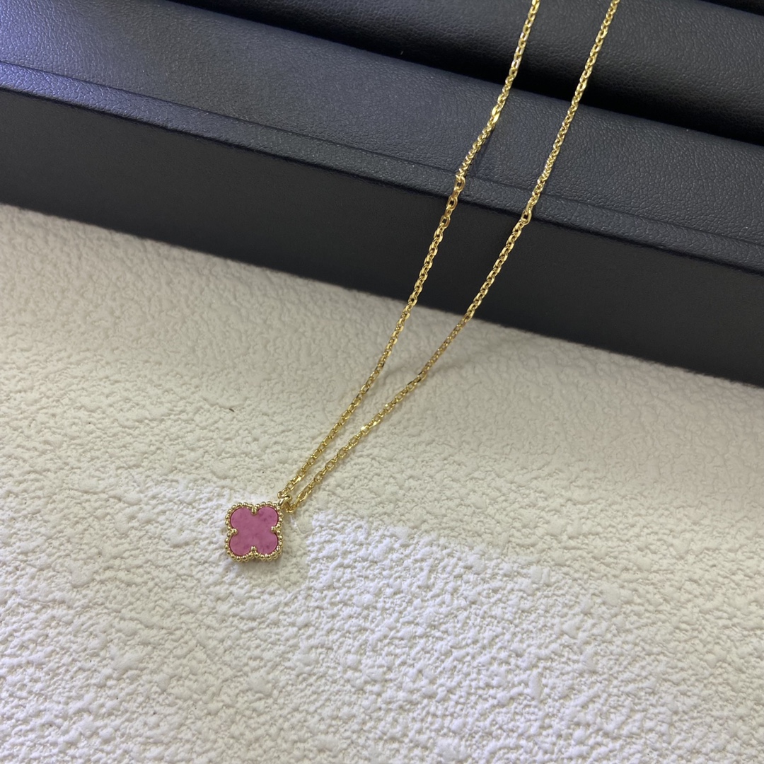VCA Pink Sweet Alhambra Pendant Necklace, 1 Motif - Original Replica Club