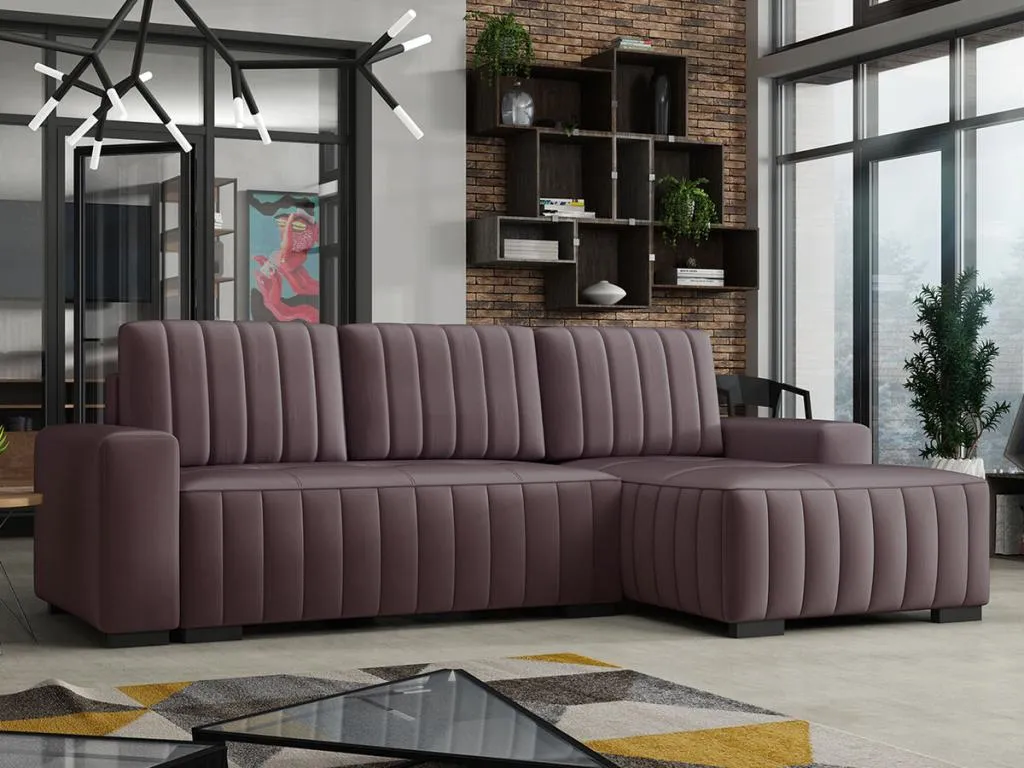 Sofá rinconero Vivircalido 154 Púrpura Función de descanso Caja de ropa de cama 240x85cm vllw75974