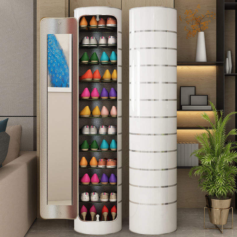 WAYFAIR Large-Capacity Multi-Layer Rotating Disinfection Shoe Cabinet [With Mirror + Deodorizer]